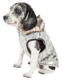 Pet Life ® Luxe 'Gold-Wagger' Gold-Leaf Fashion Designer Fur Dog Coat - BIG FRENCHIES