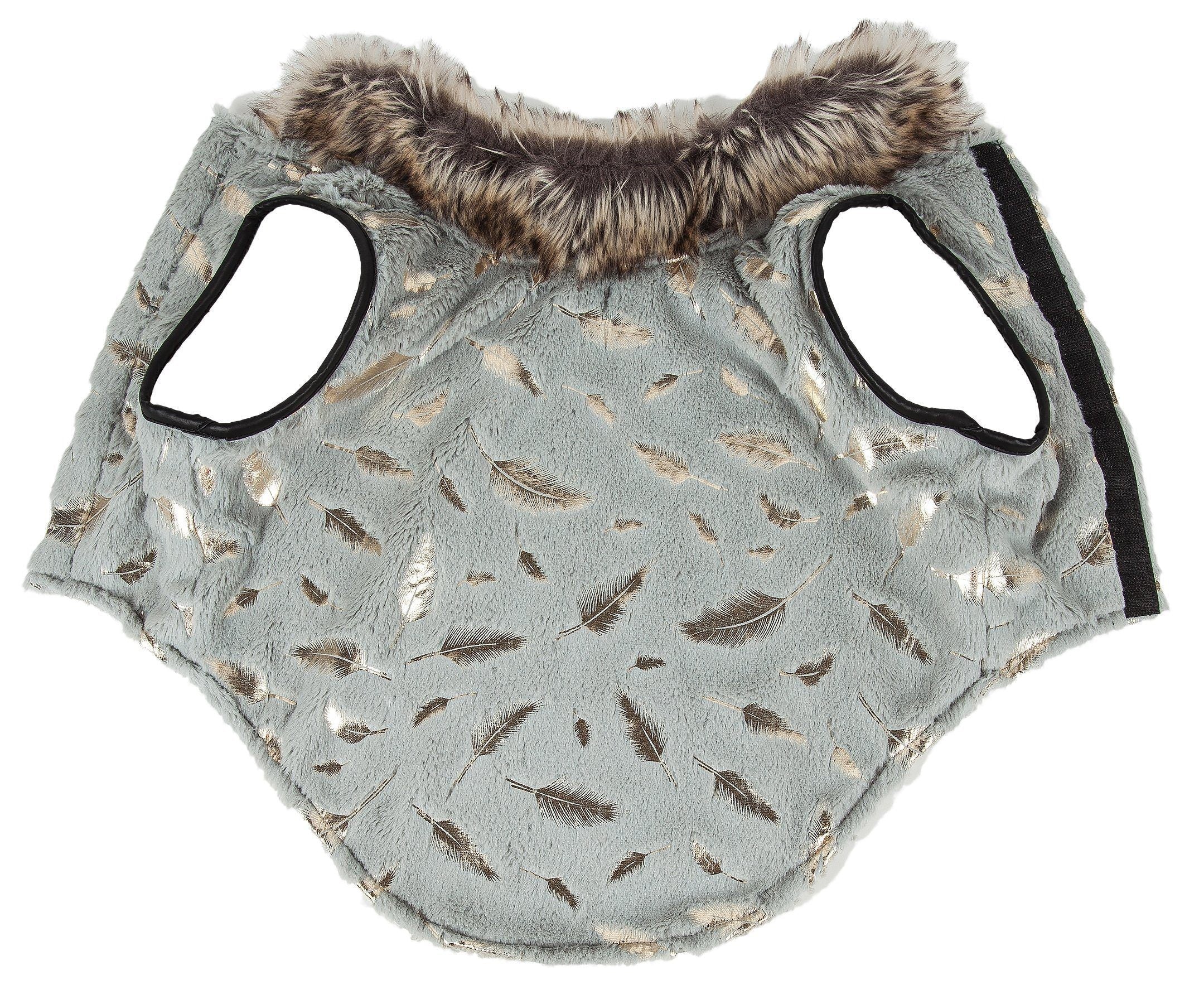 Pet Life ® Luxe 'Gold-Wagger' Gold-Leaf Fashion Designer Fur Dog Coat - BIG FRENCHIES