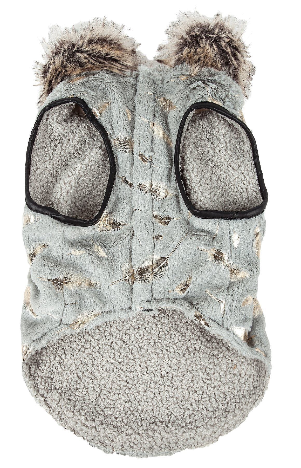 Pet Life ® Luxe 'Gold-Wagger' Gold-Leaf Fashion Designer Fur Dog Coat - BIG FRENCHIES