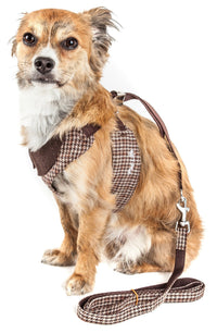 Pet Life ® Luxe 'Houndsome' 2-In-1 Adjustable Designer Dog Harness and Leash - BIG FRENCHIES