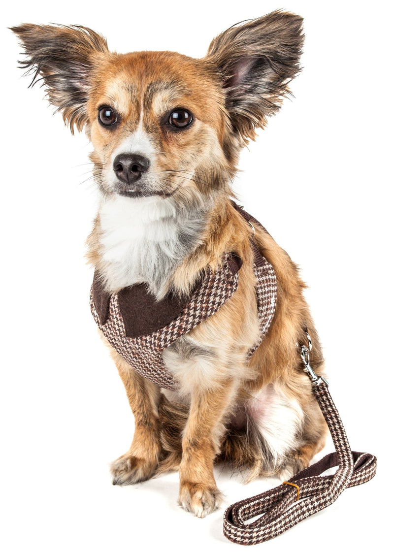 Pet Life ® Luxe 'Houndsome' 2-In-1 Adjustable Designer Dog Harness and Leash - BIG FRENCHIES