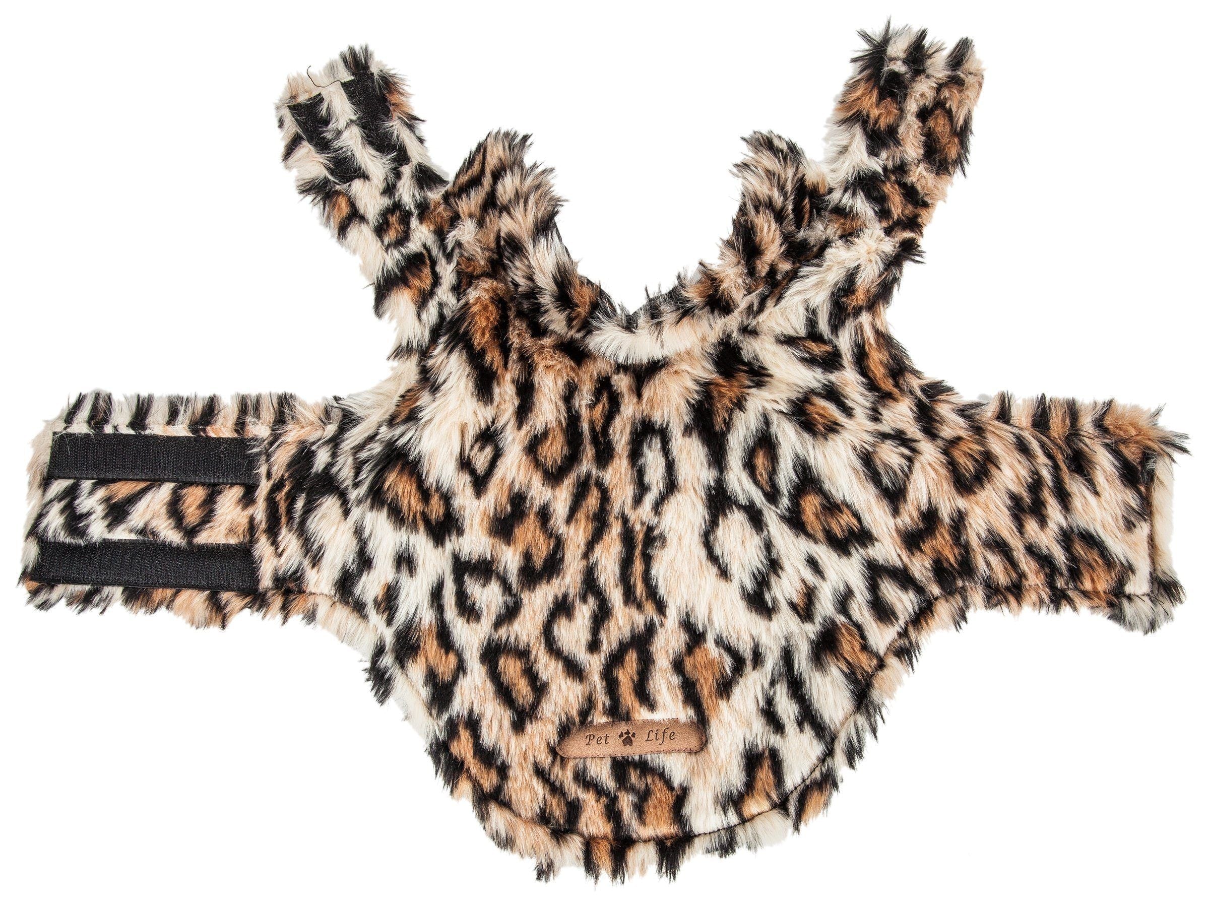 Pet Life ® Luxe 'Lab-Pard' Dazzling Leopard Patterned Mink Fur Dog Coat - BIG FRENCHIES