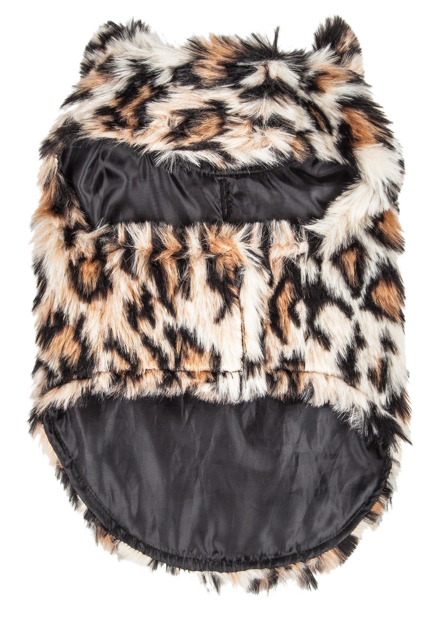 Pet Life ® Luxe 'Lab-Pard' Dazzling Leopard Patterned Mink Fur Dog Coat - BIG FRENCHIES