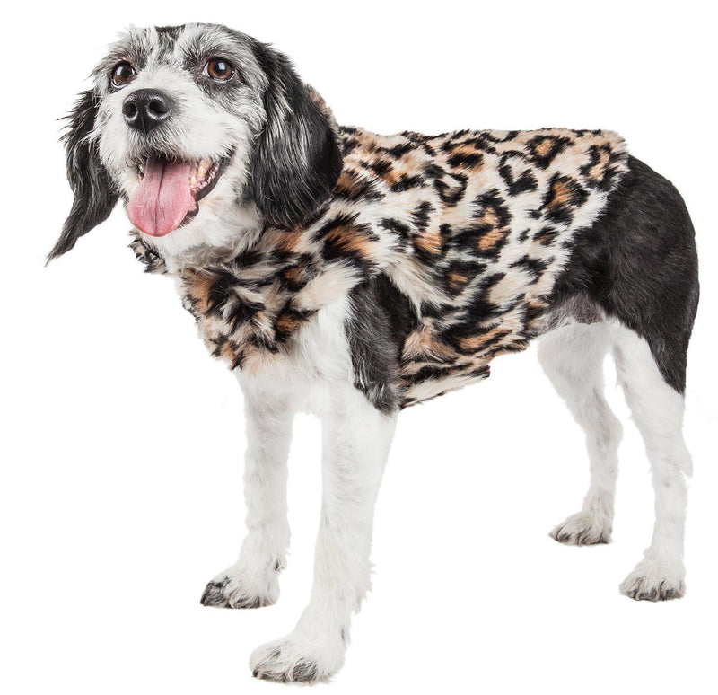 Pet Life ® Luxe 'Lab-Pard' Dazzling Leopard Patterned Mink Fur Dog Coat - BIG FRENCHIES