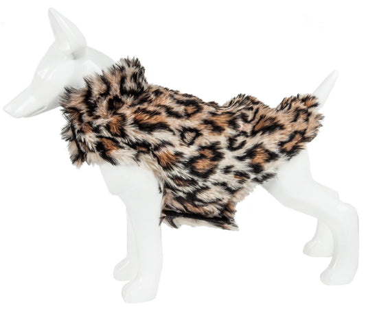 Pet Life ® Luxe 'Lab-Pard' Dazzling Leopard Patterned Mink Fur Dog Coat - BIG FRENCHIES