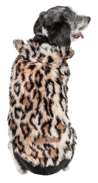 Pet Life ® Luxe 'Lab-Pard' Dazzling Leopard Patterned Mink Fur Dog Coat - BIG FRENCHIES
