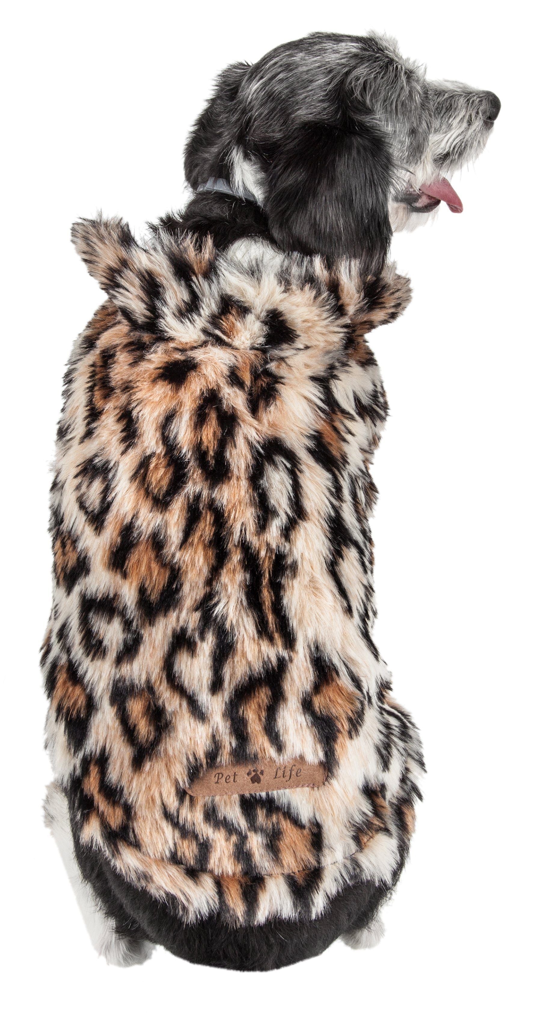 Pet Life ® Luxe 'Lab-Pard' Dazzling Leopard Patterned Mink Fur Dog Coat - BIG FRENCHIES