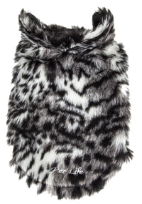 Pet Life ® Luxe 'Paw Dropping' Designer Gray-Scale Tiger Pattern Mink Fur Dog Coat - BIG FRENCHIES