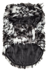 Pet Life ® Luxe 'Paw Dropping' Designer Gray-Scale Tiger Pattern Mink Fur Dog Coat - BIG FRENCHIES