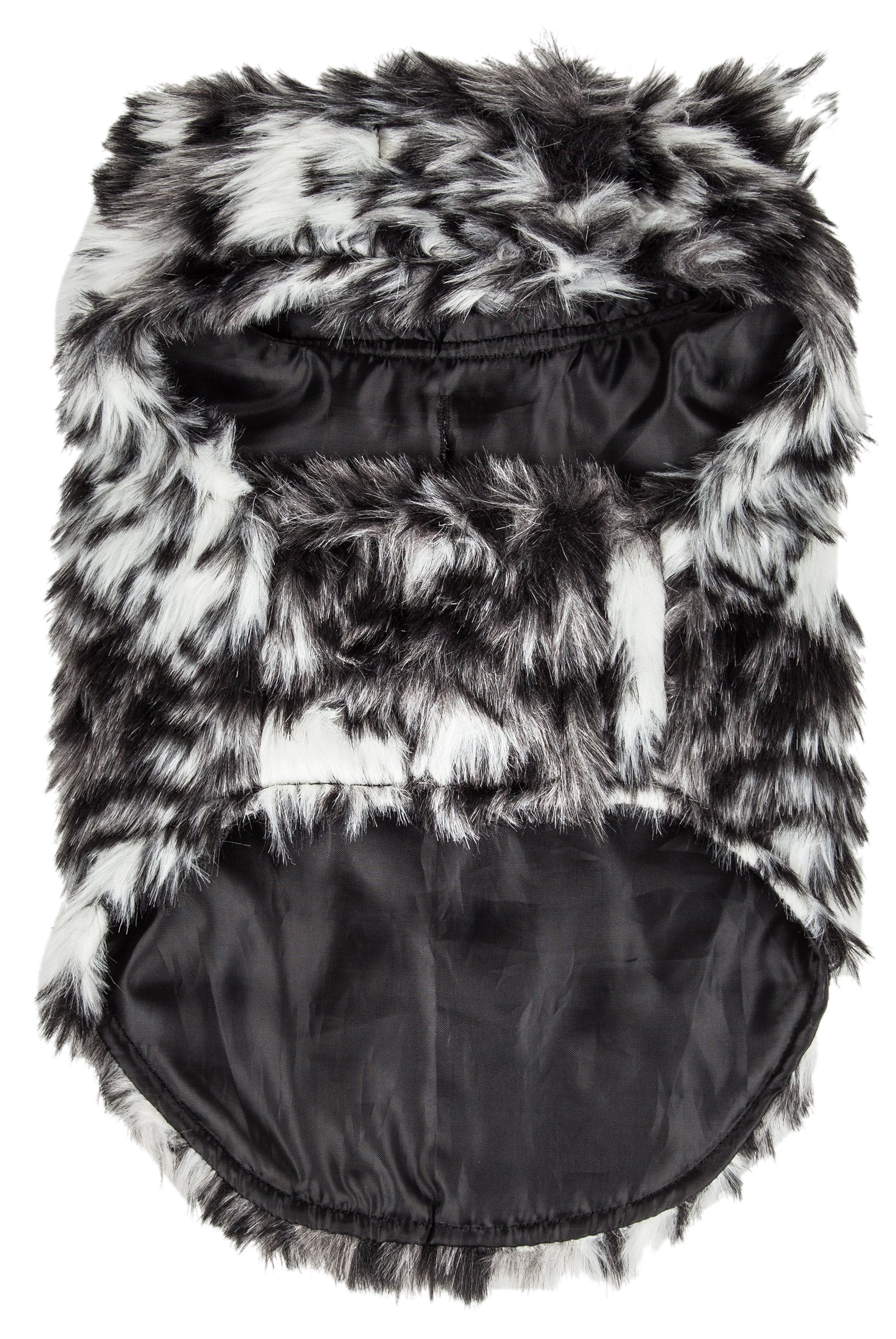 Pet Life ® Luxe 'Paw Dropping' Designer Gray-Scale Tiger Pattern Mink Fur Dog Coat - BIG FRENCHIES
