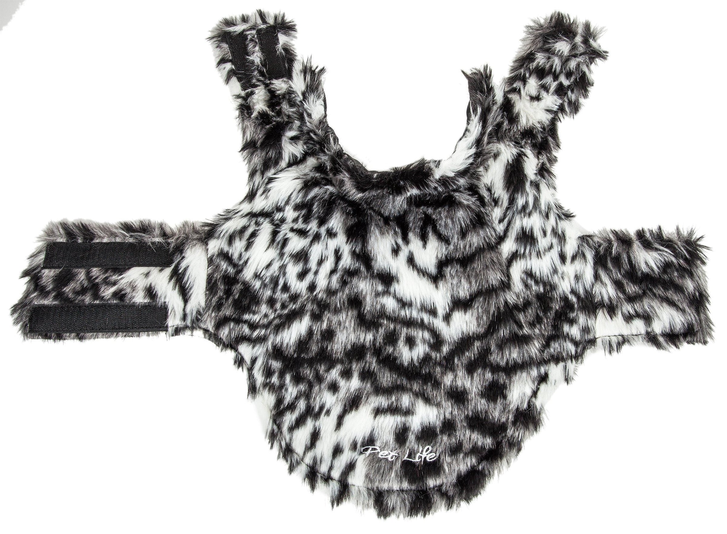 Pet Life ® Luxe 'Paw Dropping' Designer Gray-Scale Tiger Pattern Mink Fur Dog Coat - BIG FRENCHIES