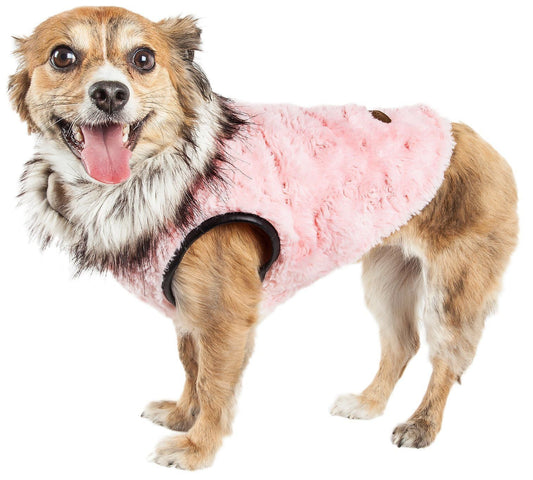 Pet Life ® Luxe 'Pinkachew' Charming Fashion Mink Fur Dog Coat - BIG FRENCHIES