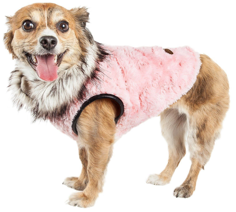 Pet Life ® Luxe 'Pinkachew' Charming Fashion Mink Fur Dog Coat - BIG FRENCHIES