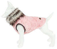 Pet Life ® Luxe 'Pinkachew' Charming Fashion Mink Fur Dog Coat - BIG FRENCHIES