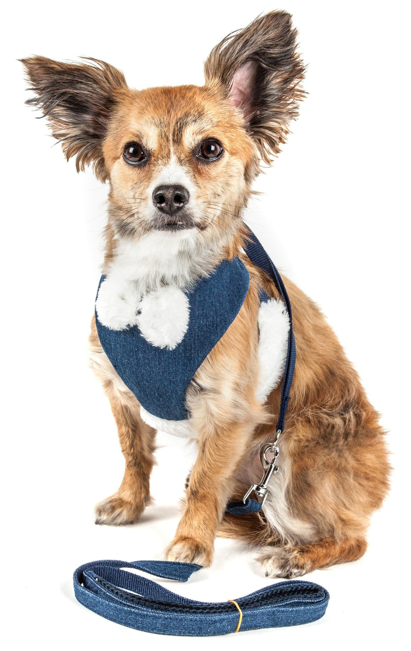 Pet Life ® Luxe 'Pom Draper' 2-In-1 Adjustable Fashion Dog Harness and Leash - BIG FRENCHIES