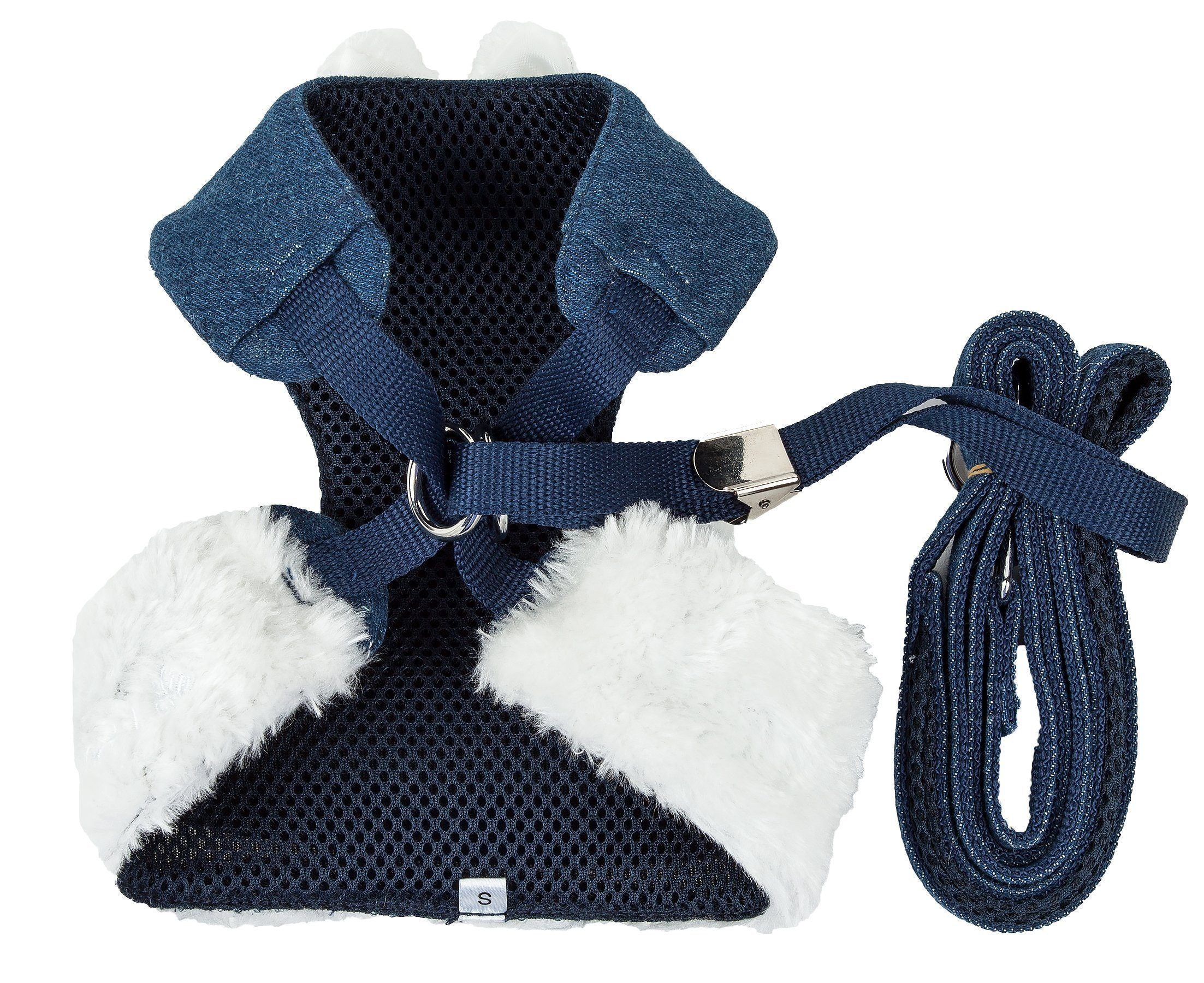 Pet Life ® Luxe 'Pom Draper' 2-In-1 Adjustable Fashion Dog Harness and Leash - BIG FRENCHIES