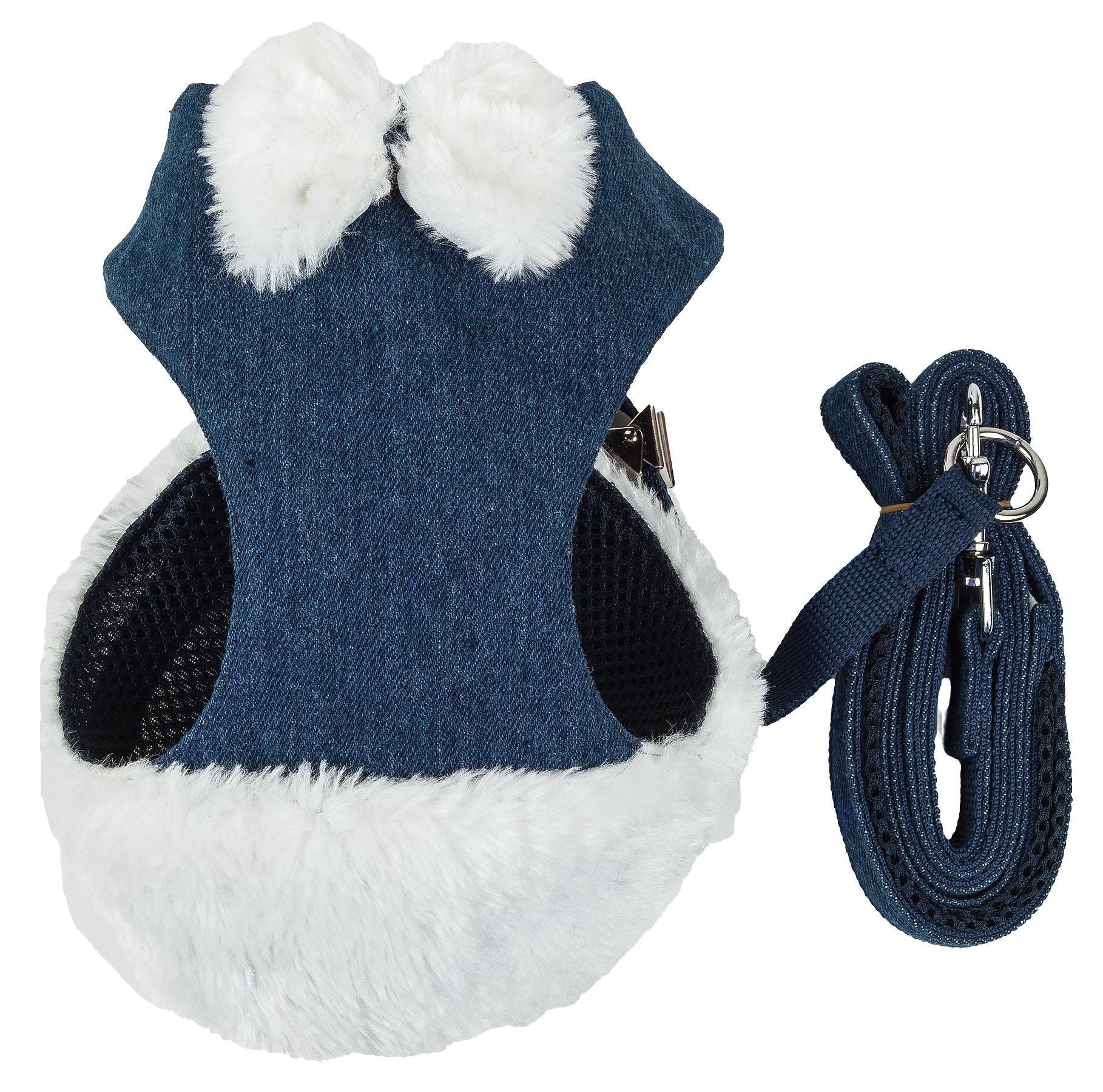 Pet Life ® Luxe 'Pom Draper' 2-In-1 Adjustable Fashion Dog Harness and Leash - BIG FRENCHIES