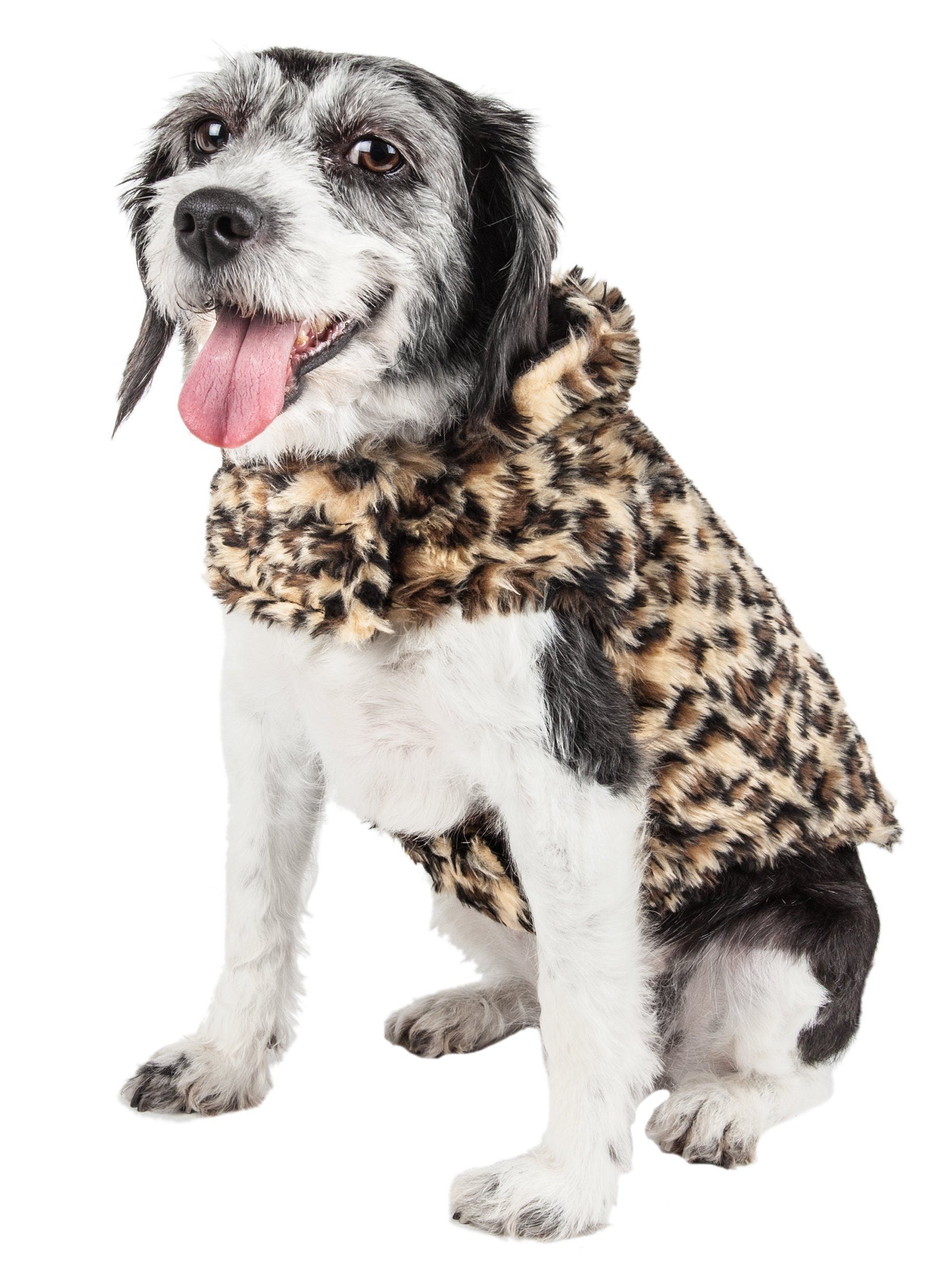 Pet Life ® Luxe 'Poocheetah' Cheetah-Spotted Designer Mink Fur Dog Coat - BIG FRENCHIES