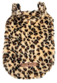 Pet Life ® Luxe 'Poocheetah' Cheetah-Spotted Designer Mink Fur Dog Coat - BIG FRENCHIES
