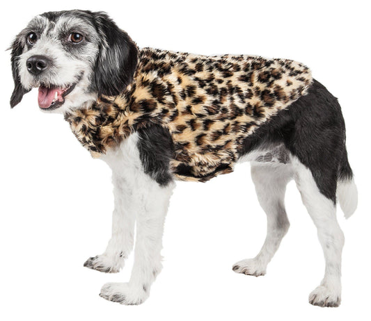 Pet Life ® Luxe 'Poocheetah' Cheetah-Spotted Designer Mink Fur Dog Coat - BIG FRENCHIES