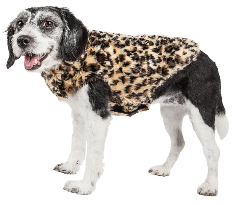 Pet Life ® Luxe 'Poocheetah' Cheetah-Spotted Designer Mink Fur Dog Coat - BIG FRENCHIES