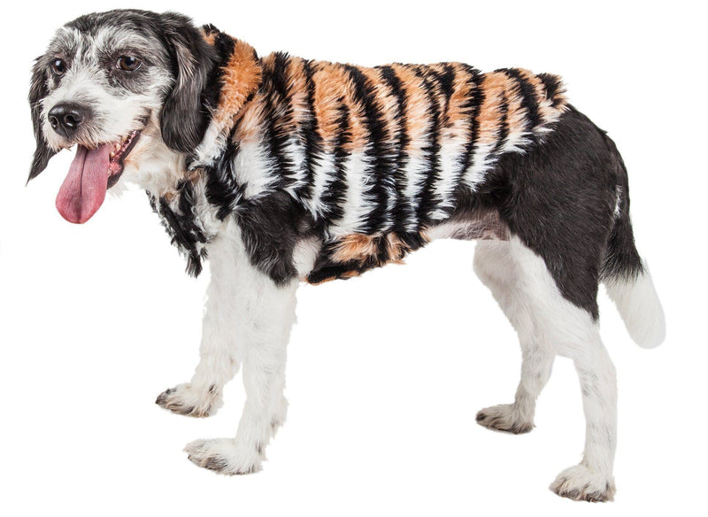 Pet Life ® Luxe 'Tigerbone' Tiger-Patterned Mink Fashion Fur Dog Jacket - BIG FRENCHIES