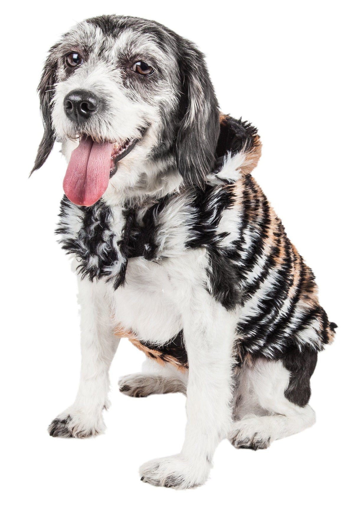 Pet Life ® Luxe 'Tigerbone' Tiger-Patterned Mink Fashion Fur Dog Jacket - BIG FRENCHIES