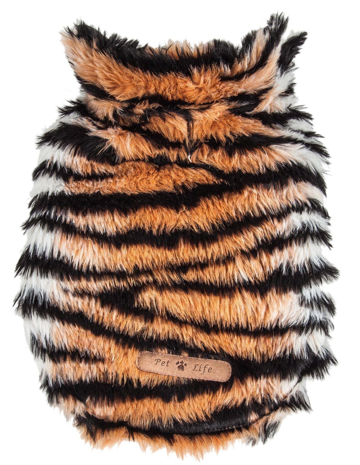 Pet Life ® Luxe 'Tigerbone' Tiger-Patterned Mink Fashion Fur Dog Jacket - BIG FRENCHIES