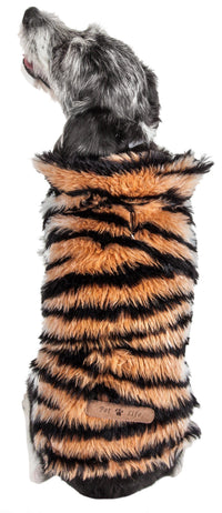 Pet Life ® Luxe 'Tigerbone' Tiger-Patterned Mink Fashion Fur Dog Jacket - BIG FRENCHIES