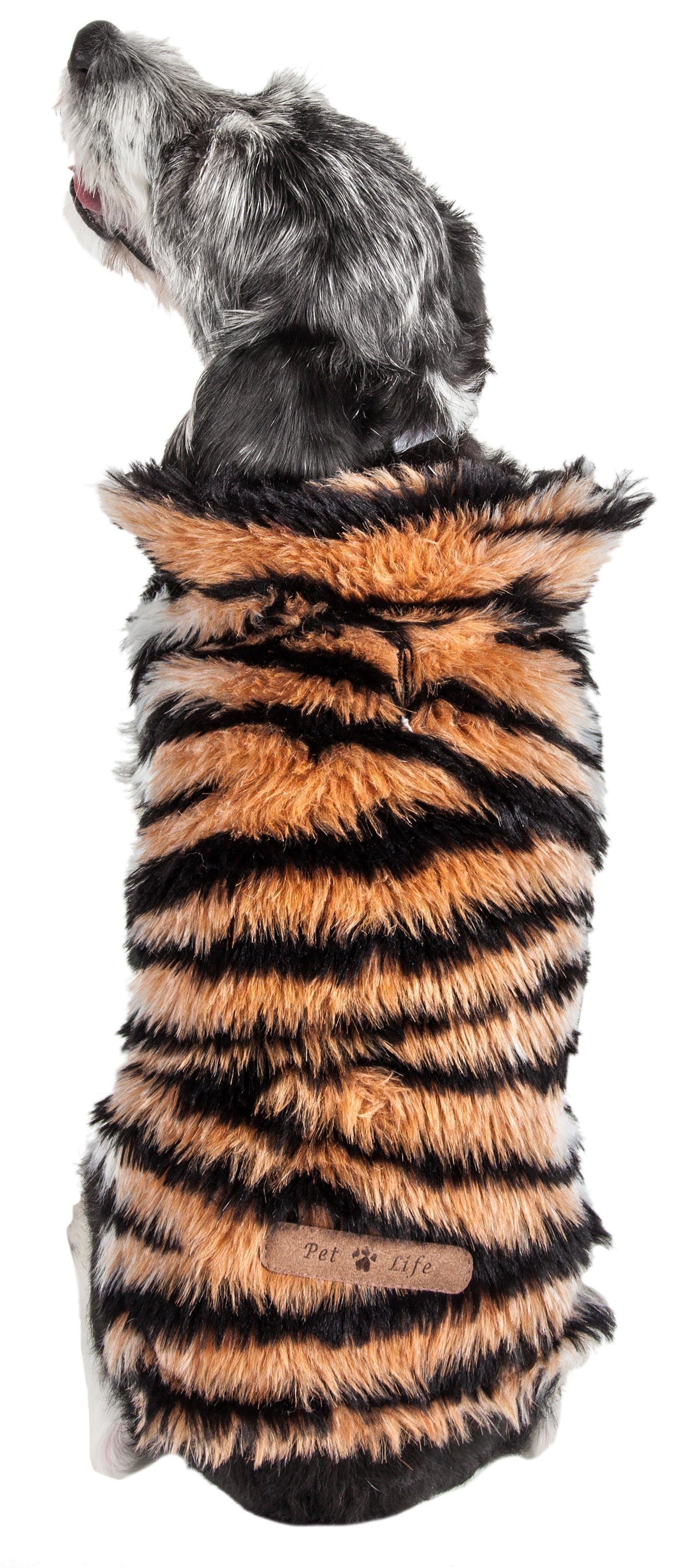 Pet Life ® Luxe 'Tigerbone' Tiger-Patterned Mink Fashion Fur Dog Jacket - BIG FRENCHIES