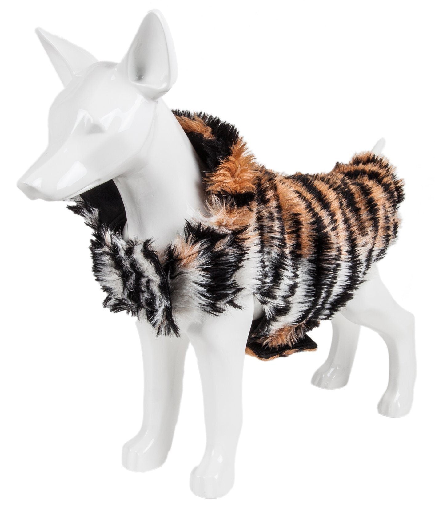 Pet Life ® Luxe 'Tigerbone' Tiger-Patterned Mink Fashion Fur Dog Jacket - BIG FRENCHIES