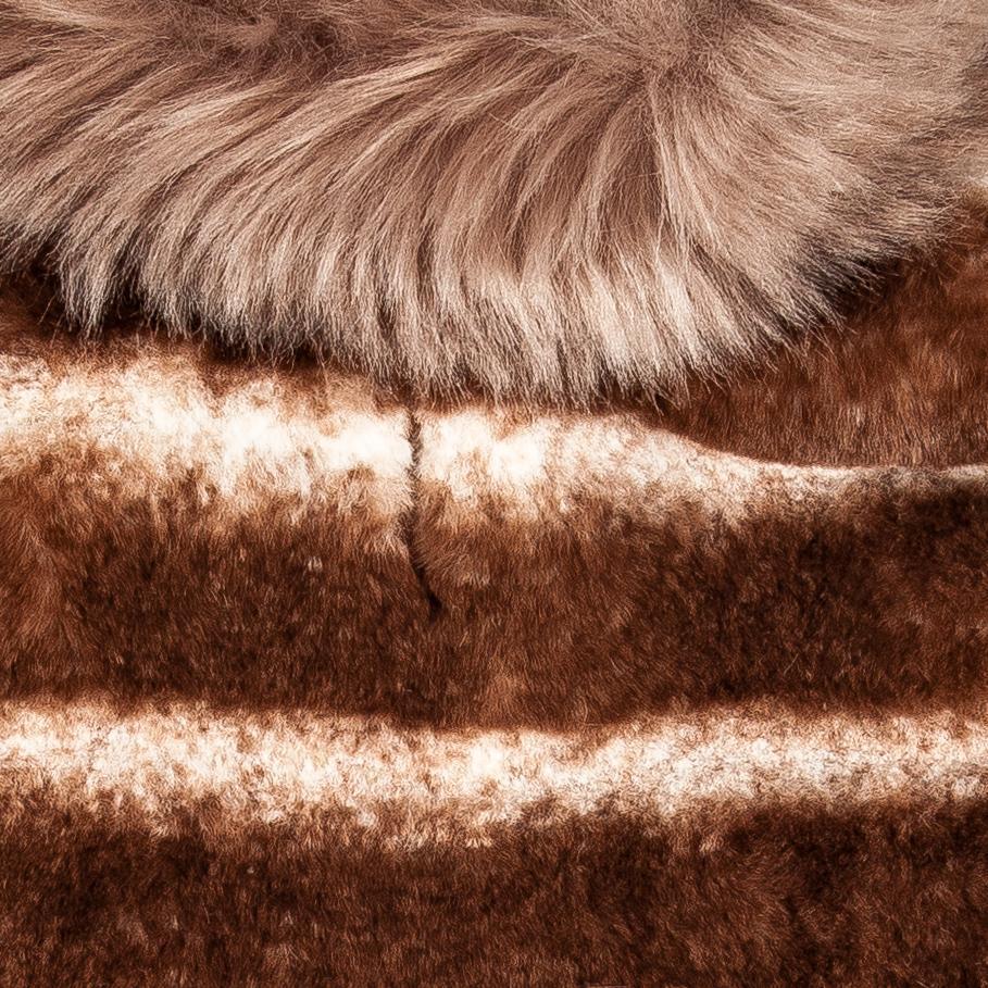 Pet Life ® Luxe 'Tira-Poochoo' Tiramisu Patterned Mink Fur Designer Dog Jacket - BIG FRENCHIES