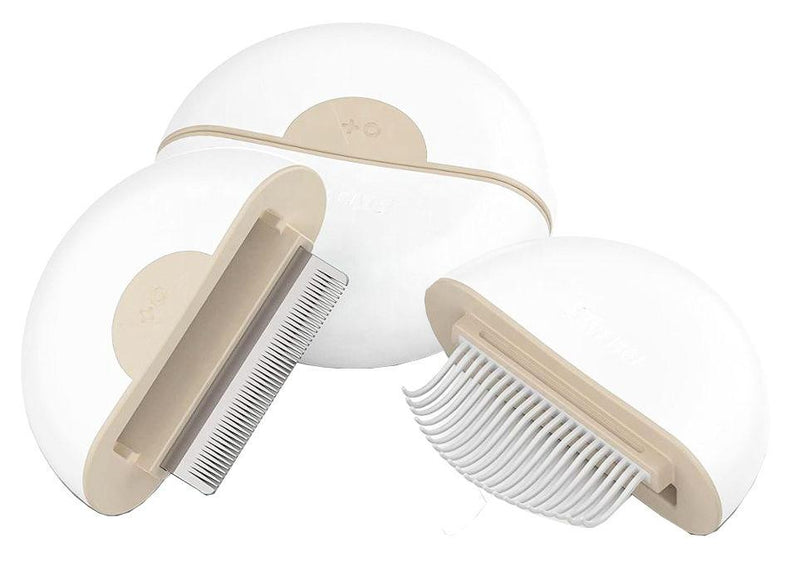 Pet Life ® 'LYNX' 2-in-1 Travel Connecting Grooming Pet Comb and Deshedder - BIG FRENCHIES