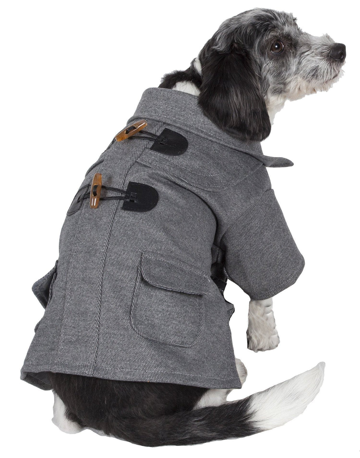 Pet Life ® 'Military Static' Rivited Fashion Collared Wool Dog Jacket Coat - BIG FRENCHIES