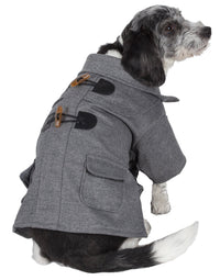 Pet Life ® 'Military Static' Rivited Fashion Collared Wool Dog Jacket Coat - BIG FRENCHIES