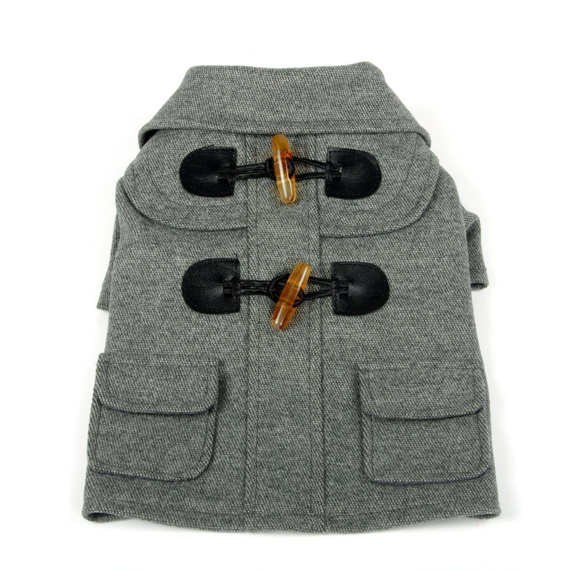 Pet Life ® 'Military Static' Rivited Fashion Collared Wool Dog Jacket Coat - BIG FRENCHIES