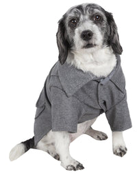 Pet Life ® 'Military Static' Rivited Fashion Collared Wool Dog Jacket Coat - BIG FRENCHIES