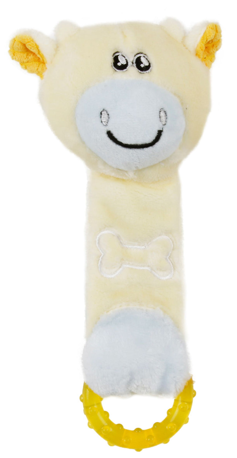 Pet Life ® Moo-Born' Plush Squeaky and Crinkle Newborn Rubber Teething Cat and Dog Toy - BIG FRENCHIES