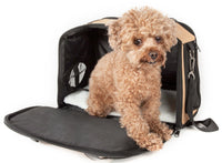 Pet Life ® Mystique Airline Approved Fashion Designer Travel Pet Dog Carrier w/ Pouch - BIG FRENCHIES