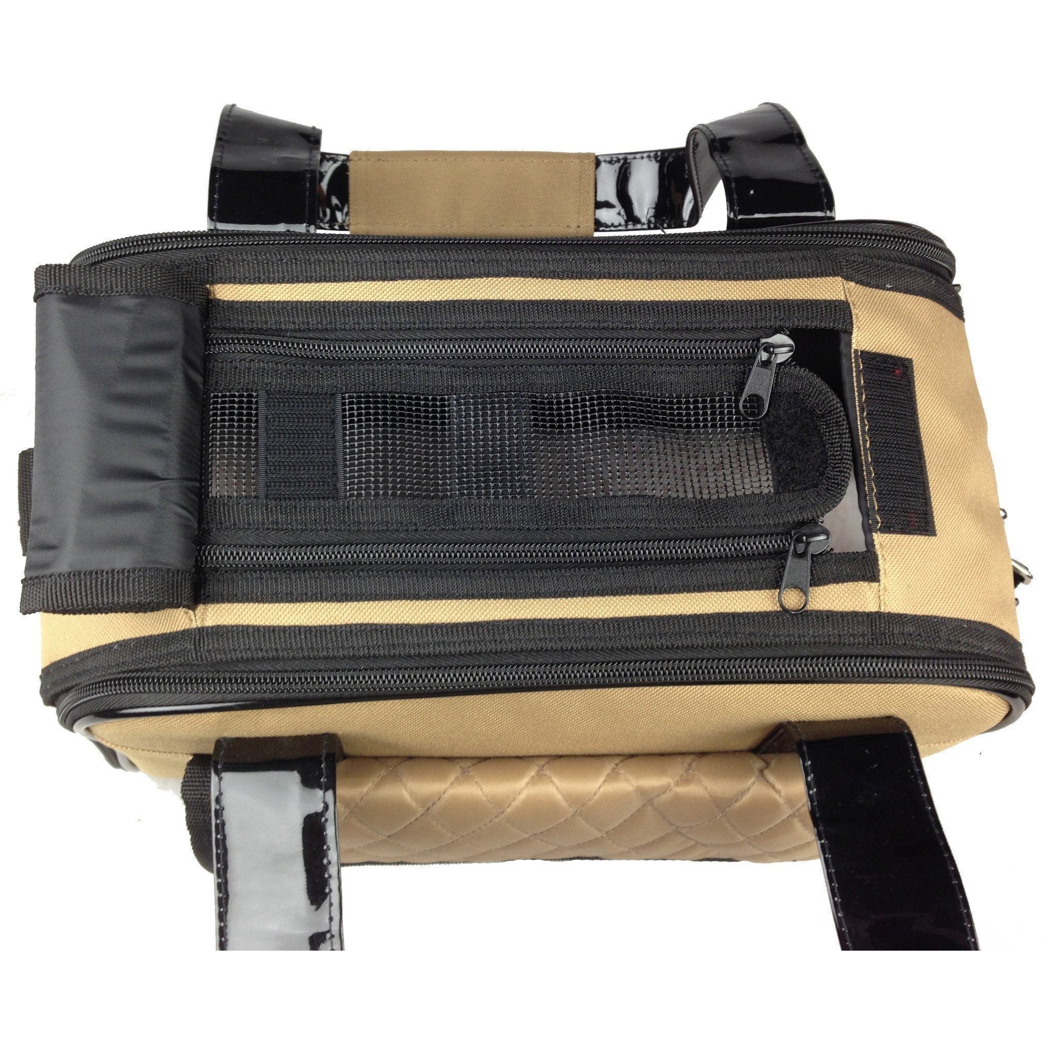 Pet Life ® Mystique Airline Approved Fashion Designer Travel Pet Dog Carrier w/ Pouch - BIG FRENCHIES