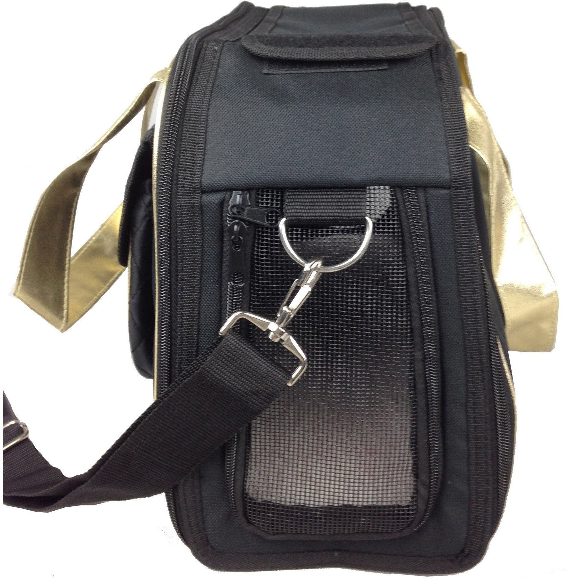 Pet Life ® Mystique Airline Approved Fashion Designer Travel Pet Dog Carrier w/ Pouch - BIG FRENCHIES