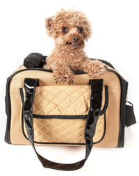 Pet Life ® Mystique Airline Approved Fashion Designer Travel Pet Dog Carrier w/ Pouch - BIG FRENCHIES