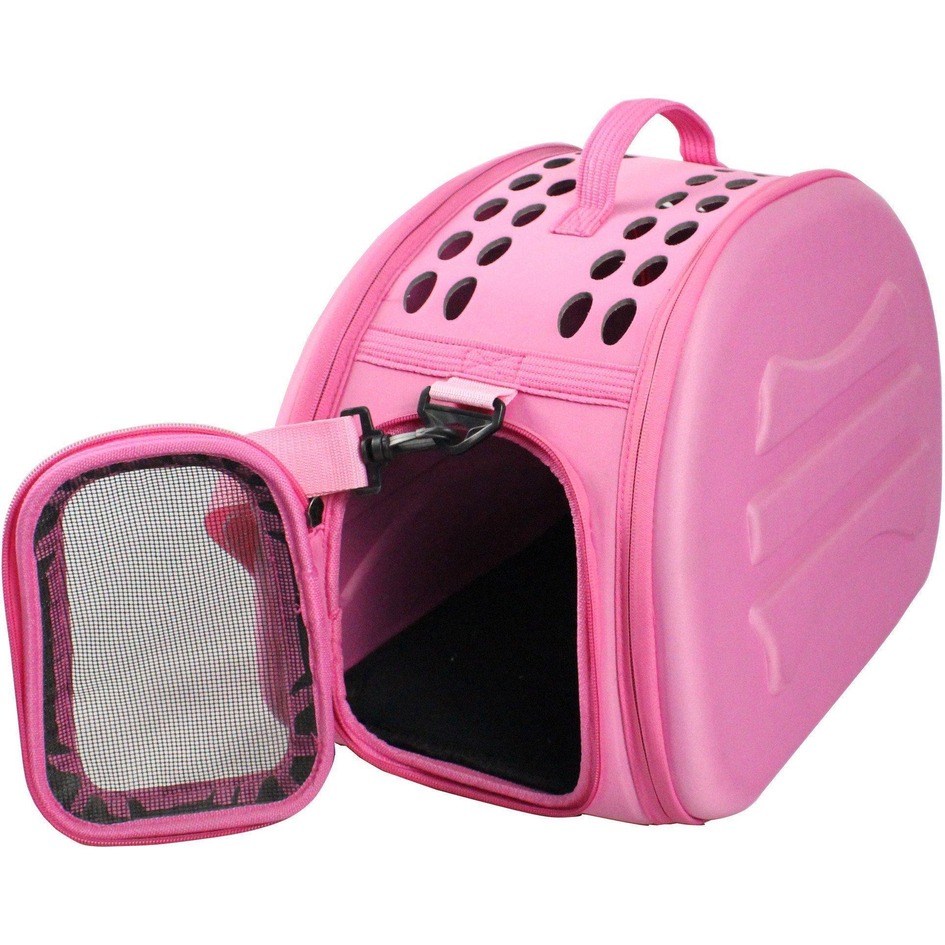 Pet Life ® 'Narrow Shelled' Lightweight Collapsible Military Grade Fashion Designer Travel Pet Dog Carrier Crate - BIG FRENCHIES