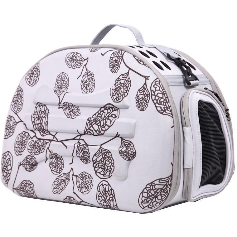 Pet Life ® 'Narrow Shelled' Lightweight Collapsible Military Grade Fashion Designer Travel Pet Dog Carrier Crate - BIG FRENCHIES