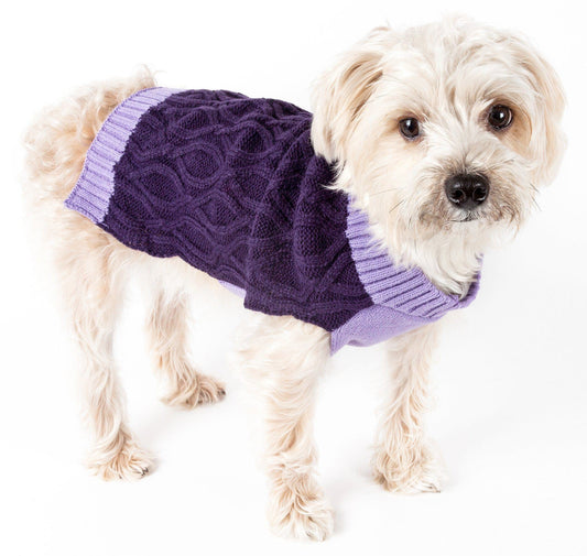 Pet Life ® Oval Weaved Heavy Knitted Fashion Designer Dog Sweater - BIG FRENCHIES