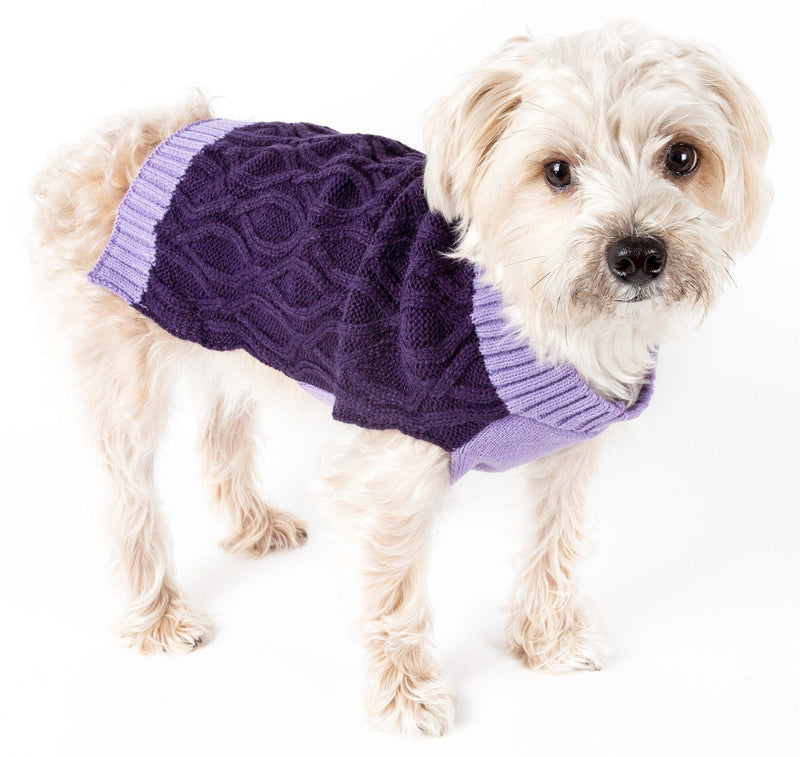 Pet Life ® Oval Weaved Heavy Knitted Fashion Designer Dog Sweater - BIG FRENCHIES