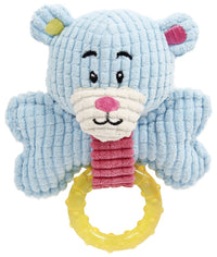 Pet Life ® 'Paci-Plush' Plush Squeaking and Rubber Teething Newborn Puppy Dog Toy - BIG FRENCHIES