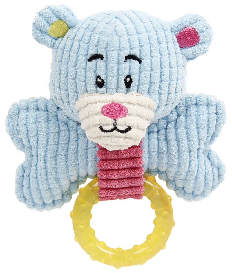 Pet Life ® 'Paci-Plush' Plush Squeaking and Rubber Teething Newborn Puppy Dog Toy - BIG FRENCHIES