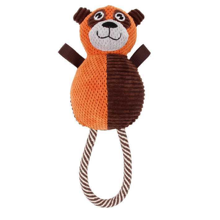 Pet Life ® 'Huggabear' Natural Jute Squeaking and Tug Plush Dog Toy - BIG FRENCHIES
