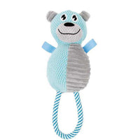 Pet Life ® 'Huggabear' Natural Jute Squeaking and Tug Plush Dog Toy - BIG FRENCHIES